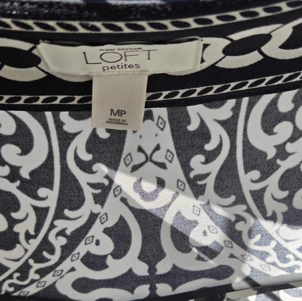 Loft petite Black & White Women's dress/tunic szMP - Picture 4 of 8